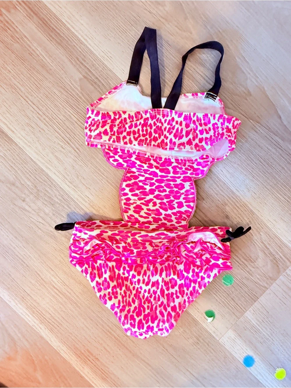 Disney Pink Leopard Minnie Mouse Girls' Two-Piece Swim Set